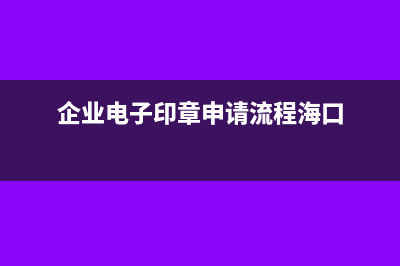 企業(yè)電子印章申請(qǐng)流程(企業(yè)電子印章申請(qǐng)流程?？?