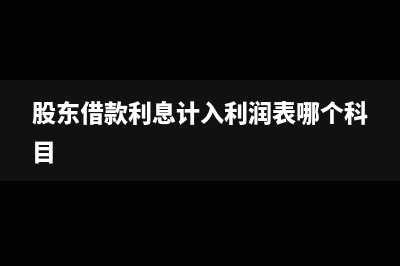 股東借款利息計入哪個科目(股東借款利息計入利潤表哪個科目)