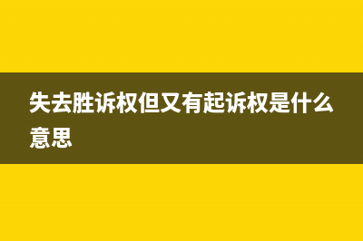 失去勝訴權但又有起訴權是什么意思