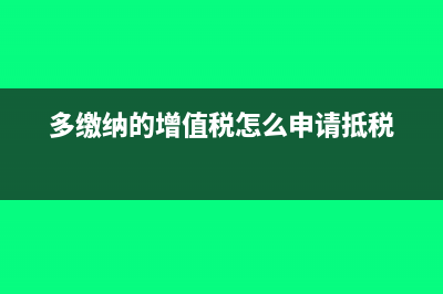 多繳納的增值稅不能退稅如何處理?(多繳納的增值稅怎么申請抵稅)