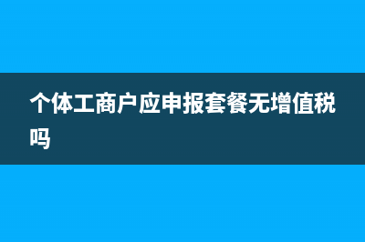 個體工商戶應申報的稅種都有哪些?(個體工商戶應申報套餐無增值稅嗎)