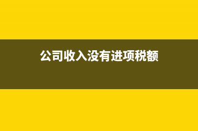 公司收入沒有進入對公賬戶(公司收入沒有進項稅額)