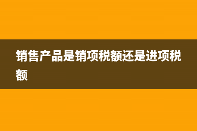 銷售產品時銷項稅額計入成本嗎(銷售產品是銷項稅額還是進項稅額)