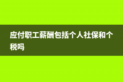 應付職工薪酬包括哪些(應付職工薪酬包括個人社保和個稅嗎)