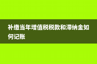 補繳當年增值稅賬務處理？(補繳當年增值稅稅款和滯納金如何記賬)