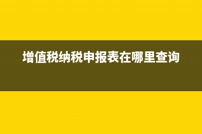 增值稅納稅申報(bào)表(增值稅納稅申報(bào)表在哪里查詢)