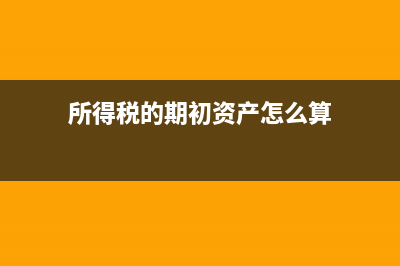 所得稅的期初資產(chǎn)總額和期末資產(chǎn)總額如何填(所得稅的期初資產(chǎn)怎么算)