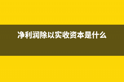 實(shí)收資本是什么內(nèi)容？(凈利潤除以實(shí)收資本是什么)