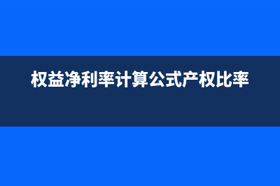 權(quán)益凈利率的計(jì)算方程式為？(權(quán)益凈利率計(jì)算公式產(chǎn)權(quán)比率)