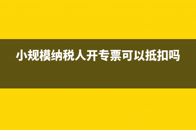 小規(guī)模納稅人開專票如何交稅？ (小規(guī)模納稅人開專票可以抵扣嗎)