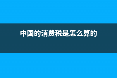 中國的消費稅是多少？ (中國的消費稅是怎么算的)