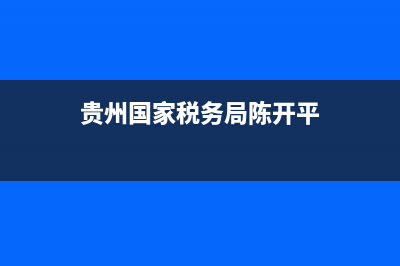 貴州國家稅務局網上申報(貴州省稅務局官網網上辦稅) (貴州國家稅務局陳開平)