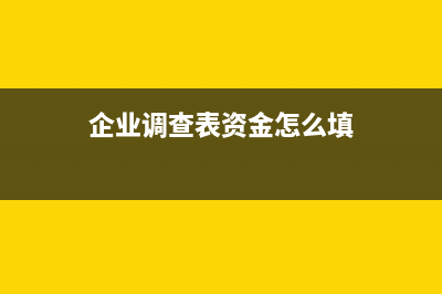 企業(yè)調(diào)查表資金狀況怎么填 (企業(yè)調(diào)查表資金怎么填)