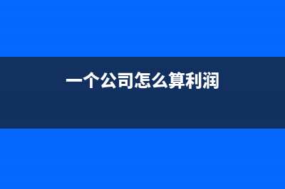 一個(gè)公司如何算盈虧？ (一個(gè)公司怎么算利潤(rùn))