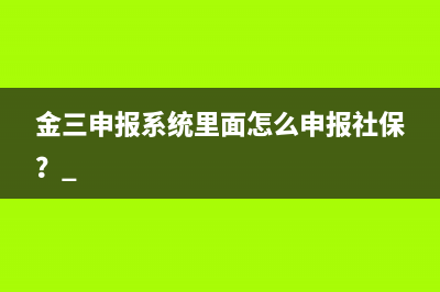 金三申報系統(tǒng)里面怎么申報社保？ 