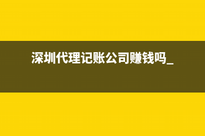 深圳代理記賬公司賺錢嗎 